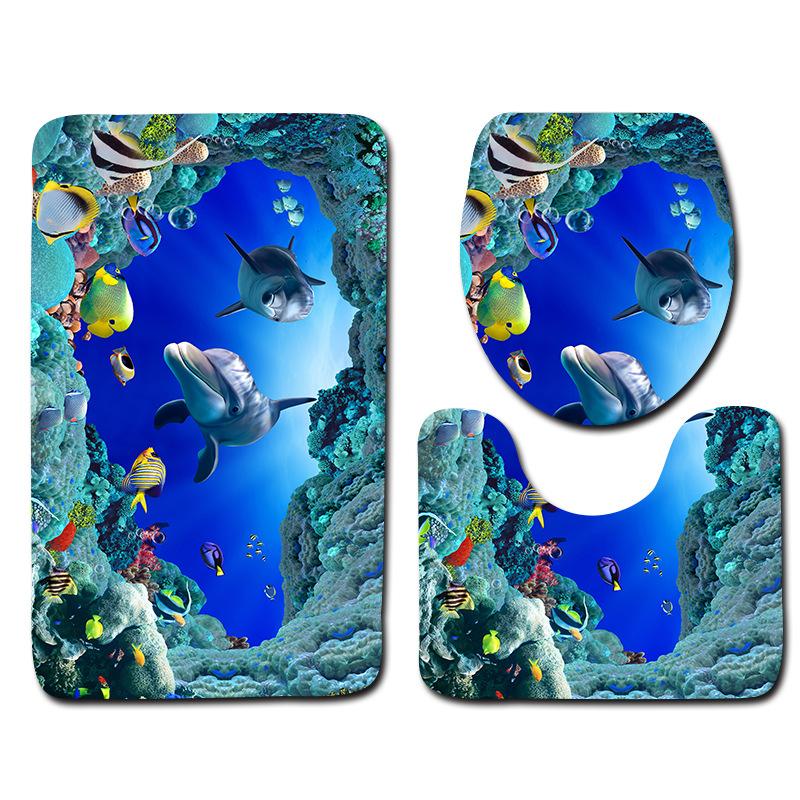 

Western Style Toilet Mat Eco-Friendly Bathroom Carpet Scenic U Bath Mat Toillete Seat for Home Decor Doormat Dropshipping