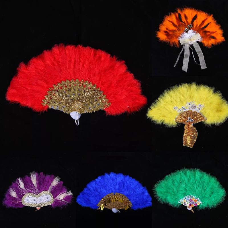 

Wedding Custom Hand Fan with Pearl Lace Feather Hand Fan Handmade Held Photo Props Abanicos Para Boda Wedding Favors Decor