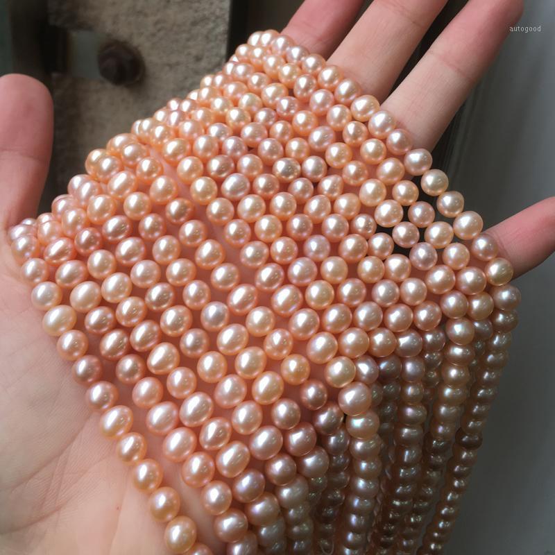 

Chains Women's Pearl Necklace In Good Quality With Size 6-6.5mm Apricot Color For DIY Jewelry Accessaries Loose Pearls1