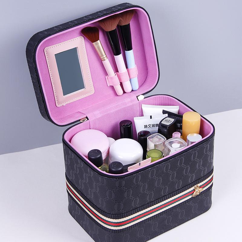 

Large capacity portable cosmetic storage box Makeup Case for Toiletry Makeup Tools Brushes Nail Art Accessories, Small r
