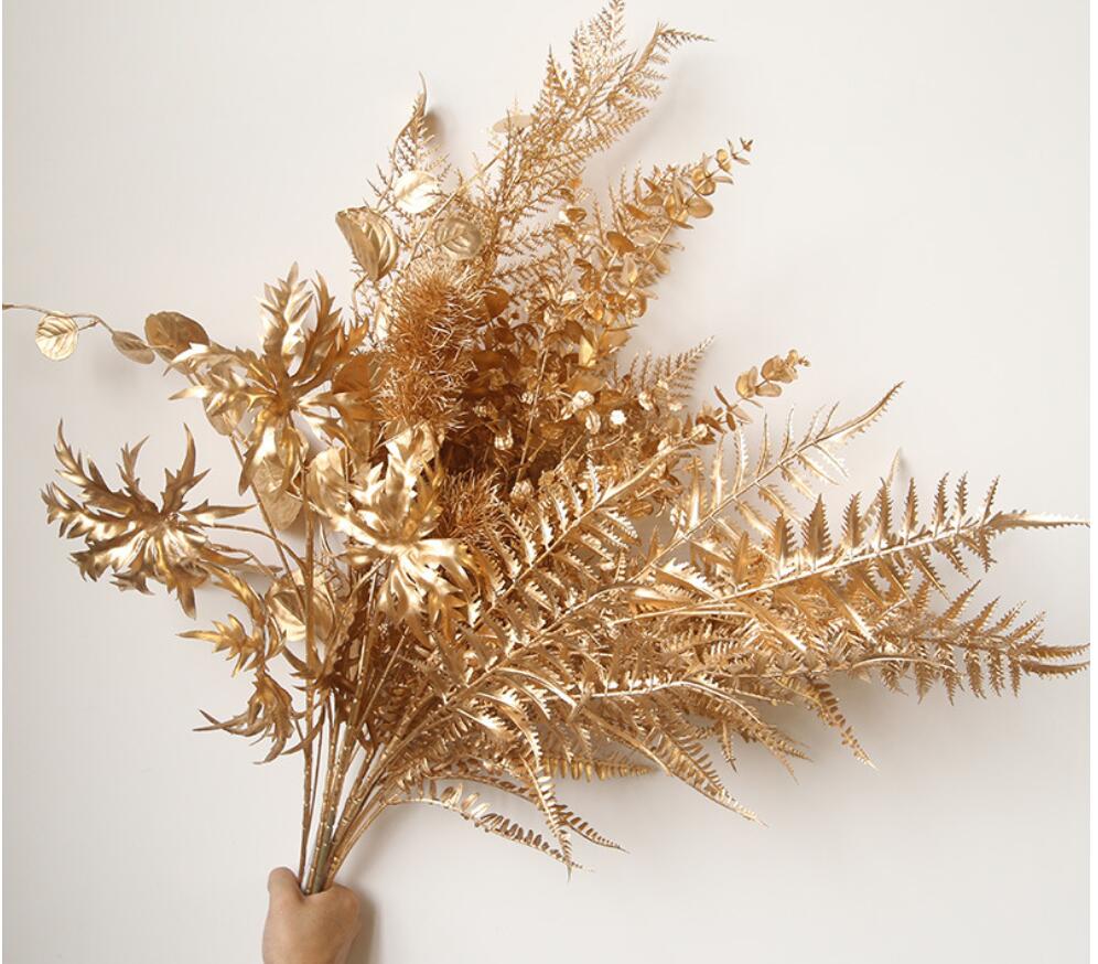 Golden Decorative Flowers wholesale wedding decoration simulation flower 40 style main ceiling plant-image-635085440