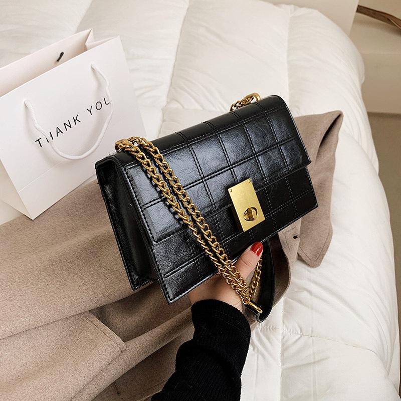 

Fashion Gold Chain Shoulder Crossbody Bags for Women 2021 Brand Design Female Purses Handbag Ladies Messenger Bags High Quality, Brown