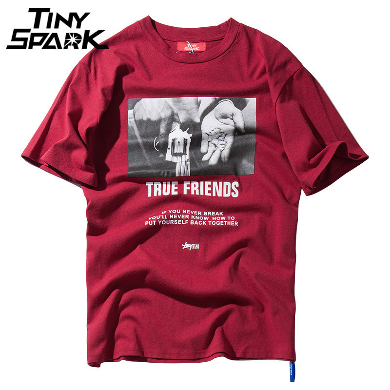 

Hip Hop T-shirt Hand Gun Print T Shirts Summer Casual Loose Tops Tees Cotton Mens Streetwear Tshirts Friends Short Sleeve Y200930, White;black