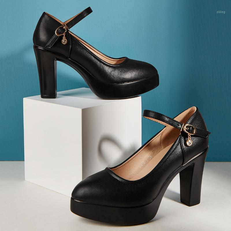 

Black Lolita Shoes Mary Jane Shoes For Women High Heels Female Pumps Bow-knot Block Heels Wedding Bride Pump1