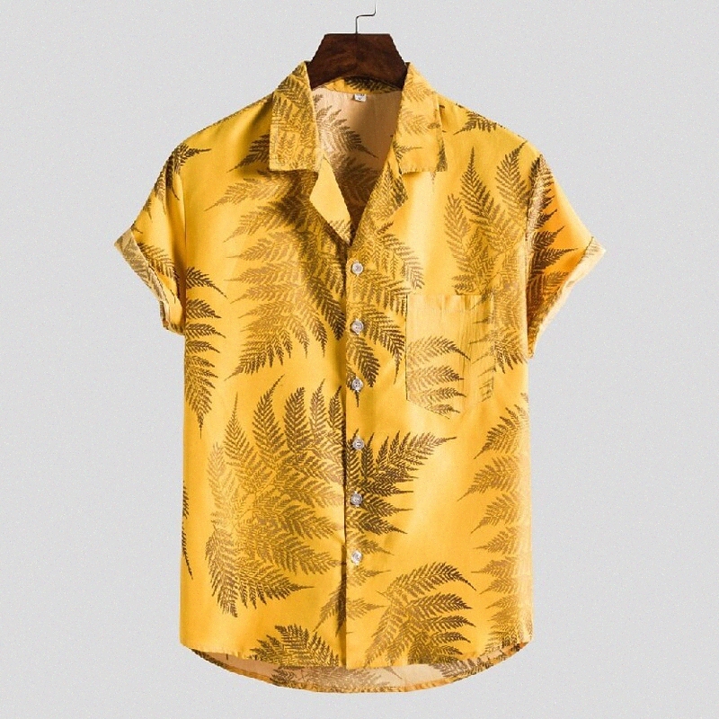 Chemise hawaïenne de Toufguy Homme imprimé Bouton à manches courtes en coton Down Down Fit Fit Beach Shirts avec poches 83px #