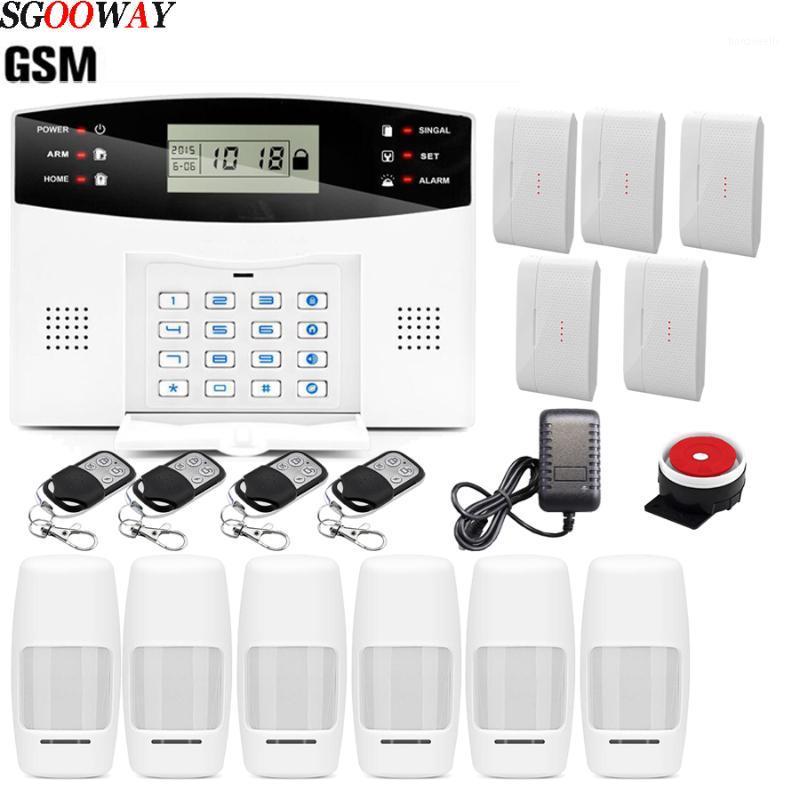 

Free Shipping Sgooway Wireless Home Security GSM Alarm System Remote Control Auto dial smoke PIR door sensor Siren Sensor Kit1