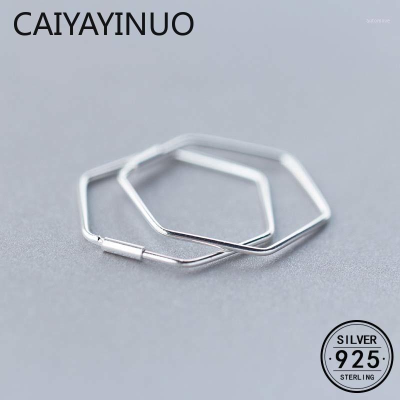 

Real 925 Sterling Silver Minimalist Geometric Hollow Polygon Hoop Earrings for Women Party Fine Jewelry Accessories Gift1