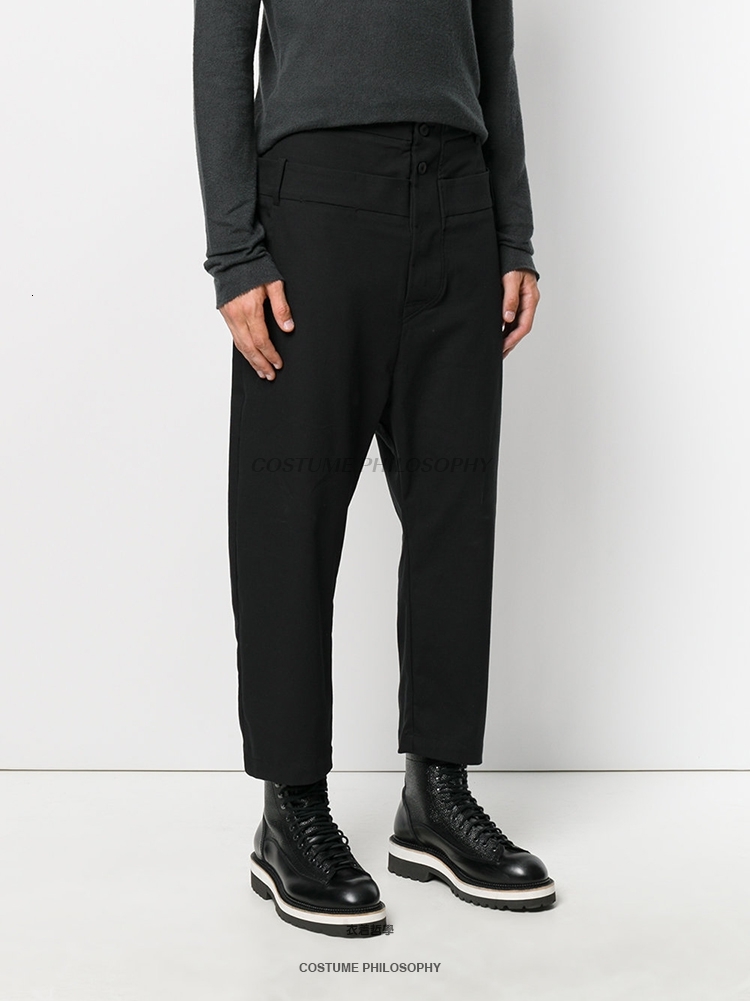 

2021 New Occasional Homegrown Men' Trousers with Ragged Ordinary Black Classic Tailoring Pants Design Double Waist. -6xl!! 4T60