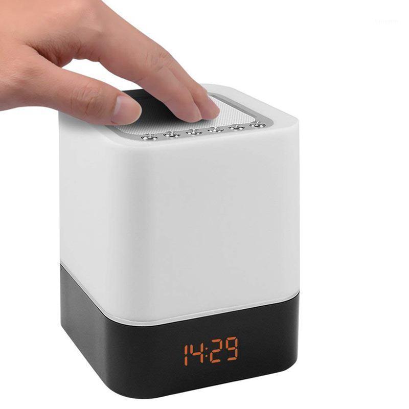 

Touch-Control Bedside Lamp with Wireless Bluetooth Speaker, Table Alarm Clock Bluetooth with Changing Led Night Light, Radio MP31
