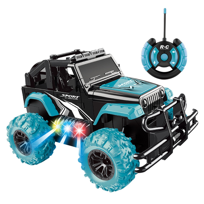 

1:24 Mini Four-Way Remote Control Car Off-Road Rc Car Climbing Vehicle with Light Buggy Toy Gifts for Kids (Blue)