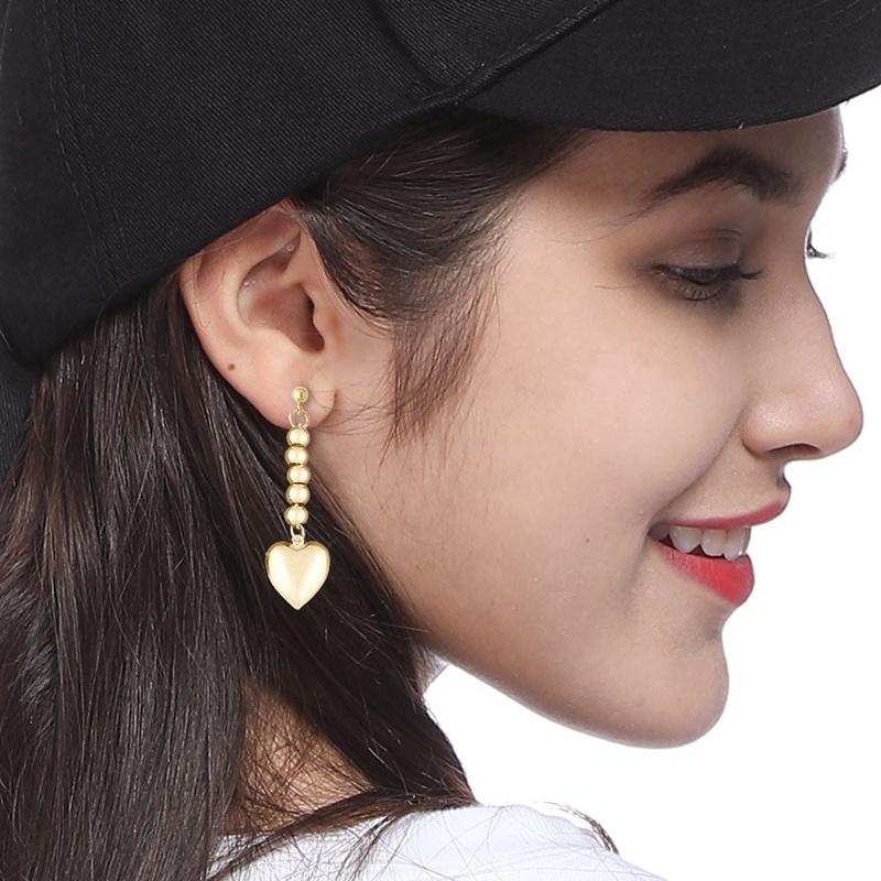 

2021 Trendy Creative Peach Heart Shape Stainless Steel Earrings Party Cosplay Stud Earrings Jewelry Gifts