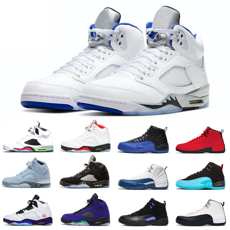 

5s Men Basketball Shoes Fire Red Anthracite Alternate Grape 12 12s Blue Stone Taxi University Gold mens trainers Jogging breathable sports sneakers New arrival, Playoff
