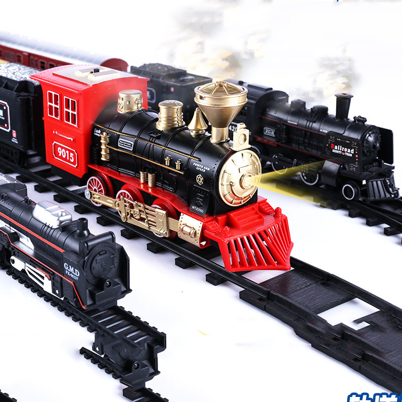 

Classic With Children's Toy Track Engine Diy Assembled Set Electric Boy Birthday Model Train