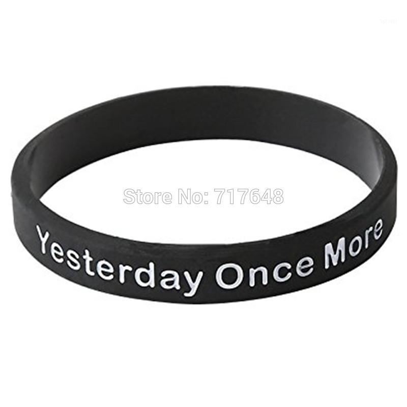 

100pcs Yesterday Once More Black and Grey white red wristband silicone bracelets free shipping by epacket A1