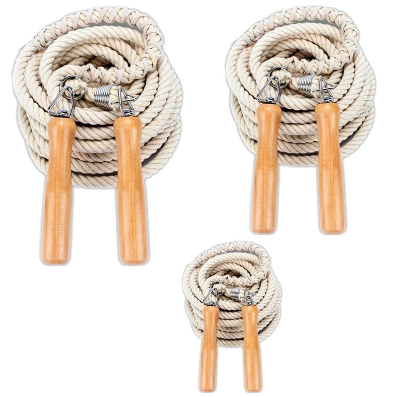 

Hot Jump Rope Wooden Handle Skipping Gym School Group Multi Person Rope Jumping Fitness Equipment