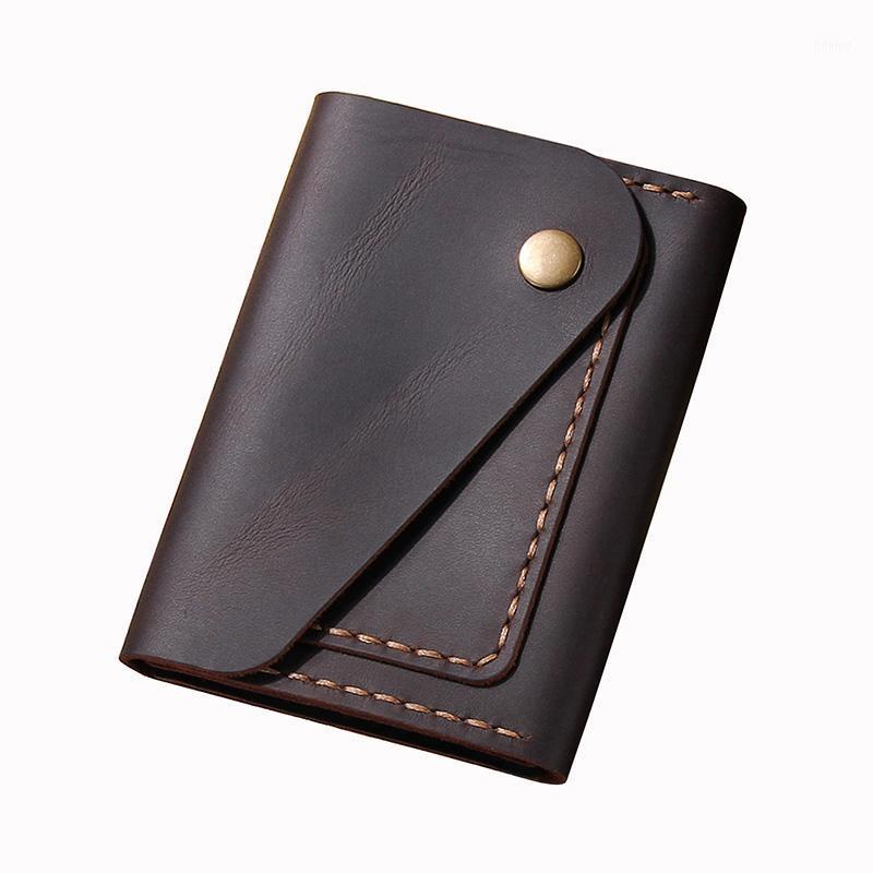 

Genuine Leather Holder Men Pure Handmade Wallet for Cards Luxury Crazy Horse Leather Luxury Business Cardholder1, Brown
