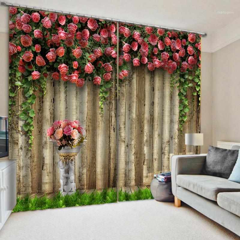 

3D Wooden Florals Door Windows Curtains Thin for Wedding Living Room Bedroom Decorative Kitchen Curtains Drapes Dropship1, 01