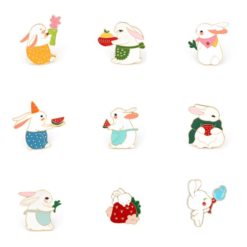 

Little white pins Cartoon Enamel Pin For Clothes Backpack Brooches Personality Pin jewelry