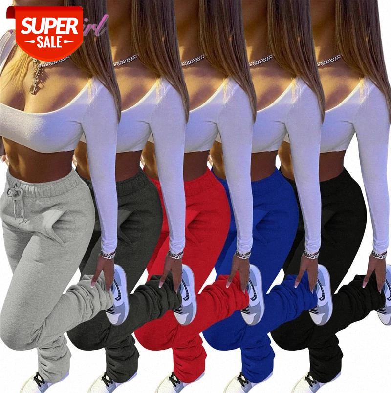 

Stacked Pants Women Solid High Waist Drawstring Bell Bottom Flare Pleated Pants Casual Active Leggings Thick Sweatpants Trousers #5661, Black;white