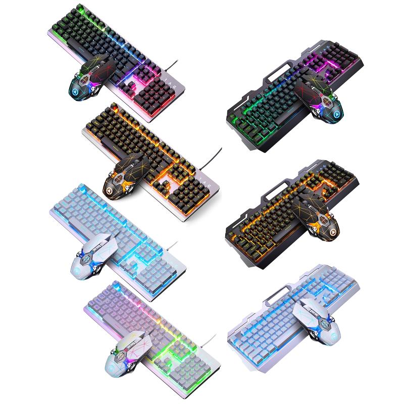 

104Keys RGB Aluminum Alloy Gaming Keyboard and RGB Gaming Mouse Set D08A
