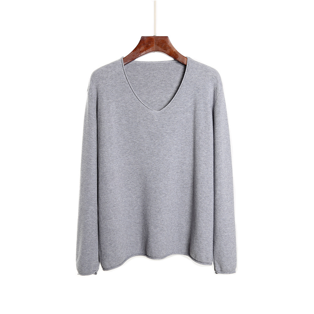 

2021 New Spring Autumn V-neck Oversize Loose Thin Women Knit Top Casual Pullovers Long Sleeve Big Size Female Cashmere Sweater Irks, Red