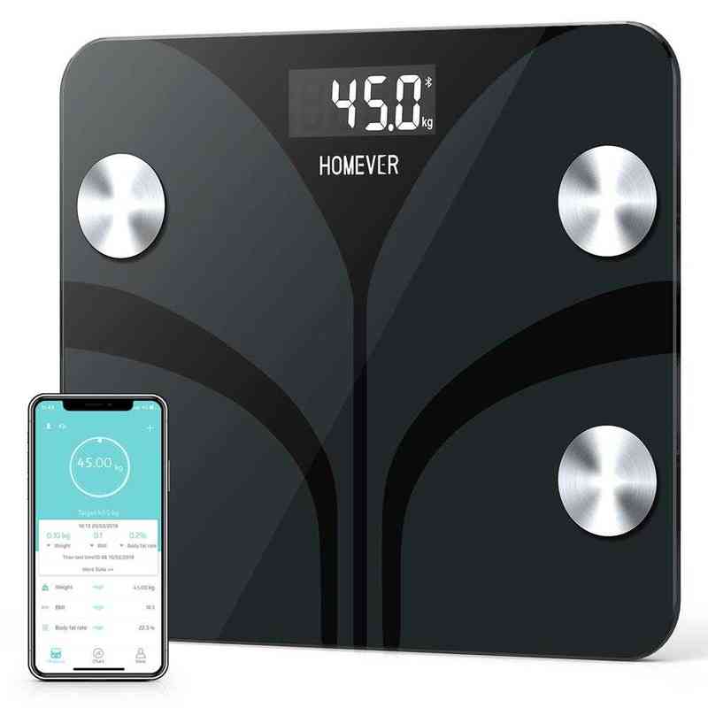 

Bluetooth Smart Weight Digital Fat Scale FG220LB-A Automatically Monitor Weight Fitness Health Scale Body Fat Scale H1229, Blue