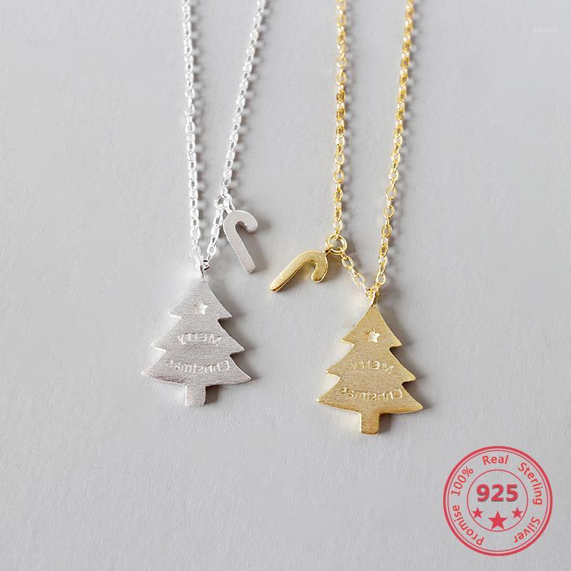 

Minimalism 925 Sterling Silver Necklace Personality Christmas Tree Necklaces Fashion Luxury Jewelry Christmas Gift For Women1