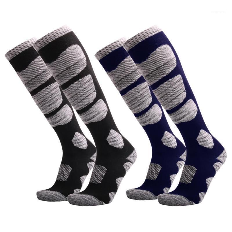 

Winter Warm Thicken Cotton Ski Absorb Sweat Long Socks for Outdoor Snowboard Climbing Hiking Mountaineering Skiing1, Dark blue