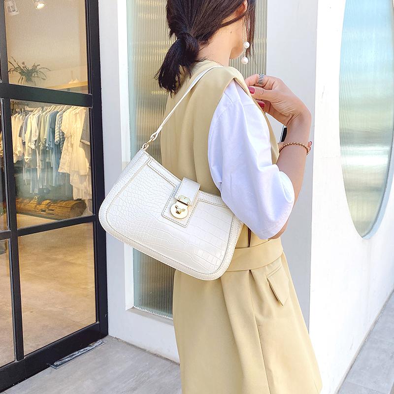 

purses and handbags Fashion crocodile half moon PU leather women's Shoulder Messenger Bag crossbody bags for women sac a main, Black