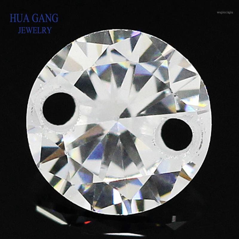 

Other Double Holes Beads Cubic Zirconia Stones White Stone Loose DIY Jewelry Zircon