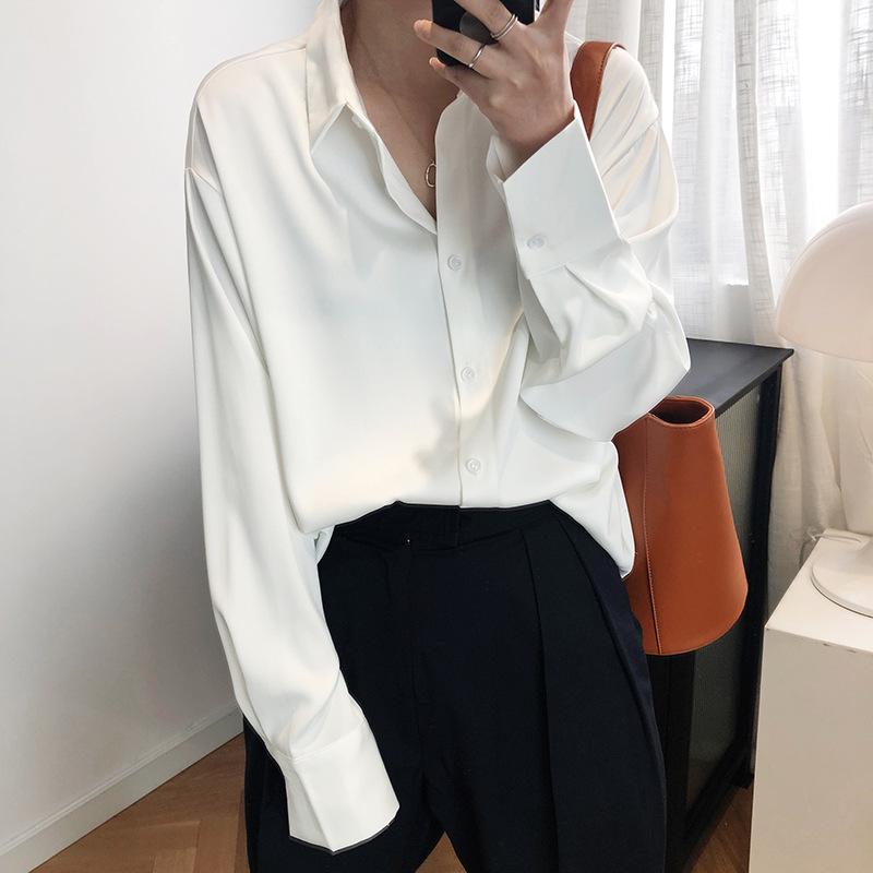 

Womens Tops And Blouses Solid White Chiffon Blouse Office Shirt Blusas Mujer De Moda 2020 Long Sleeve Women Shirts Clothes, Gray