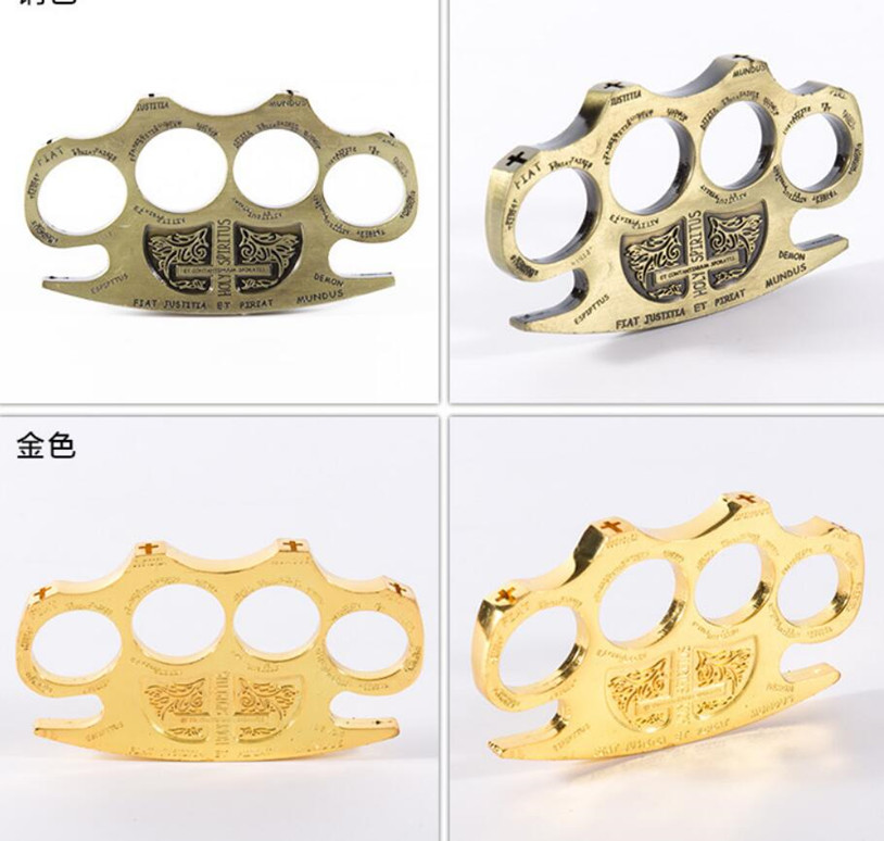 

High Hardness Hell Detective Constantine Brass Knuckle Outdoor EDC tools Knuckles Duster Buckle Break window Self-Defense tool444785