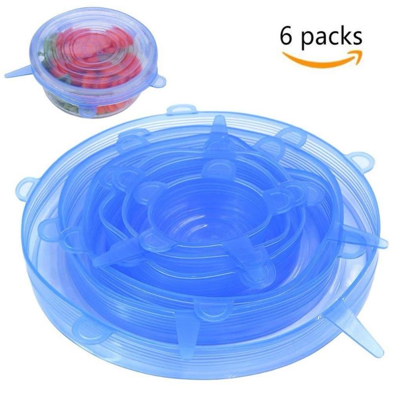 

6Pcs/Set Silicone Bag Reusable Wrap Plastic Bag Sealed Plastic Wrap Bowl Cover Vacuum Cap