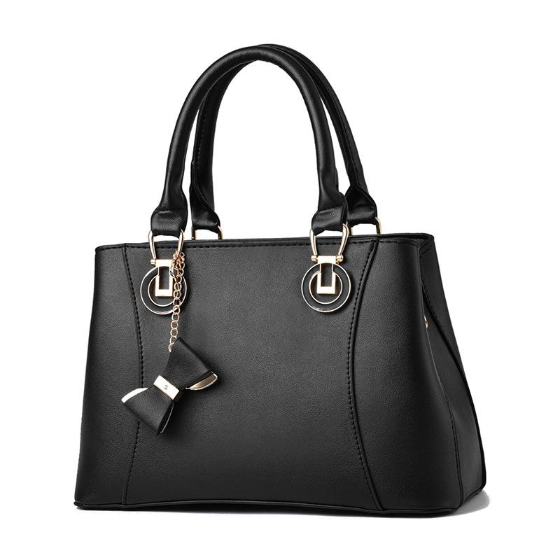 

2020 new women's bag autumn and winter versatile handbag satchel handbag tote bags for women, Black