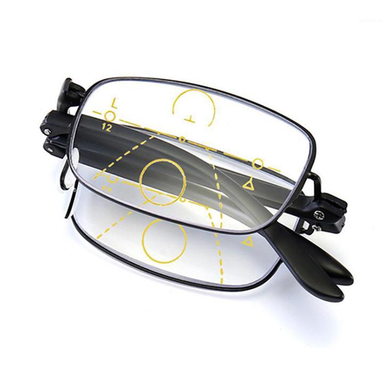 

Metal Foldable Anti Blue Light Progressive Multifocal Reading Glasses for Women Men Look Near Far Presbyopia Spectacles +1~+3 N51