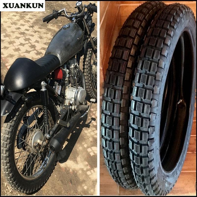 

XUANKUN Retro Motorcycle Trolley Tires 3.0-18, 3.5-18 Square Tires All Terrain Containing Inner Tubes1