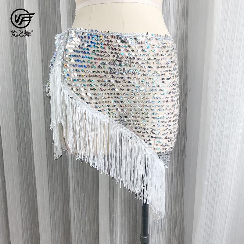 

New belly dance sequins hip scarf dance show tassel waist towel adult female waist chains, Purple