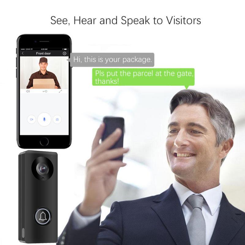 

1080P Wireless WiFi Video Doorbell Door Phone Intercom Camera PIR Motion Detection Alarm Remote Monitor Home Security