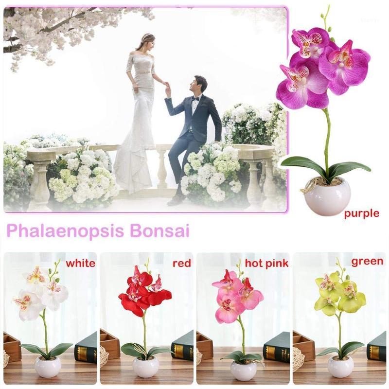 

Simulated Plant Bonsai Indoor Butterfly Orchid Bonsai Plants Elegance Tranquilit Wedding Home Decoration Fake Flowers Faux1, Green