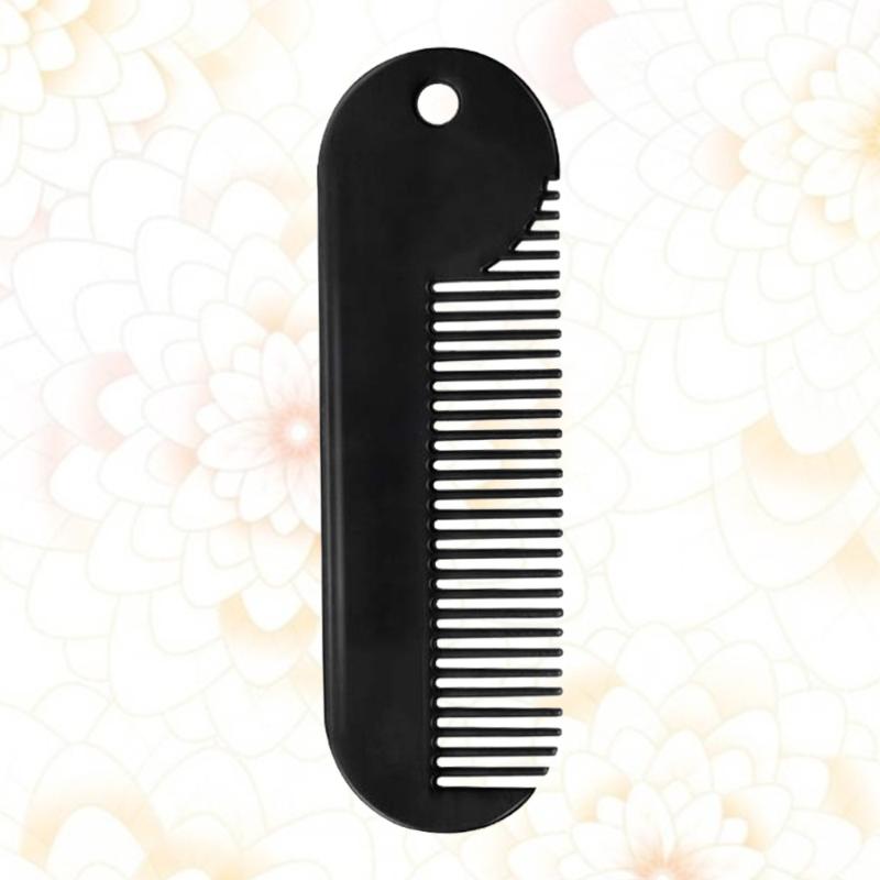 

Zinc Alloy Beard Comb Sturdy Hair Styling Comb Portable Hair Accessories Useful Beard Supply Salon Gadget for Men (Black, Silver
