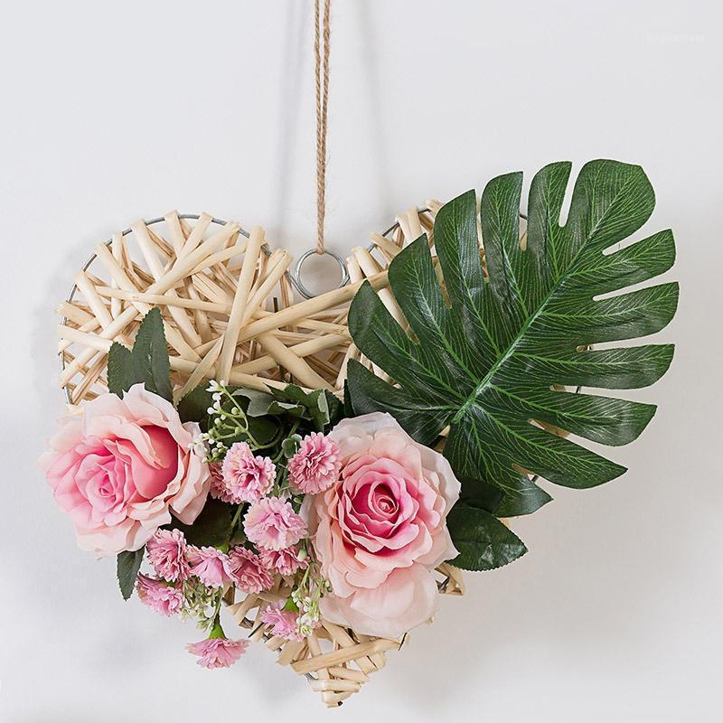 

Home Living Room Handcrafted Hanging Wall Decor Artificial Plant Flower Wedding Backdrop Artificielle1, A3