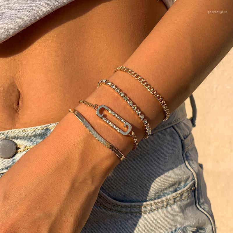 

Bangle Multilayer Personality Geometric Square Imitation Diamond Alloy Bracelet For Women Simple Snake Bone Chain Bracelets Jewelry, Black