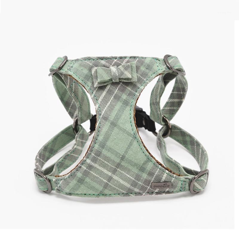 

Cotton Plaid Small Dog Harness Vest Chest Bowtie Mesh Padded for Puppy Pet Dog Walking Harness Yorkshire Chihuahua Accessories1