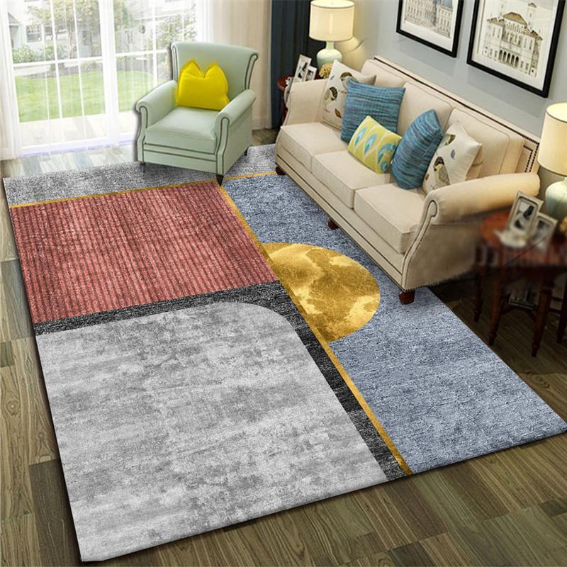

Nordic Abstract Fabrics Carpet Rug For Living Room Modern Printing Geometric Floor Child Kids Play Mat For Parlor Mat Bedroom1