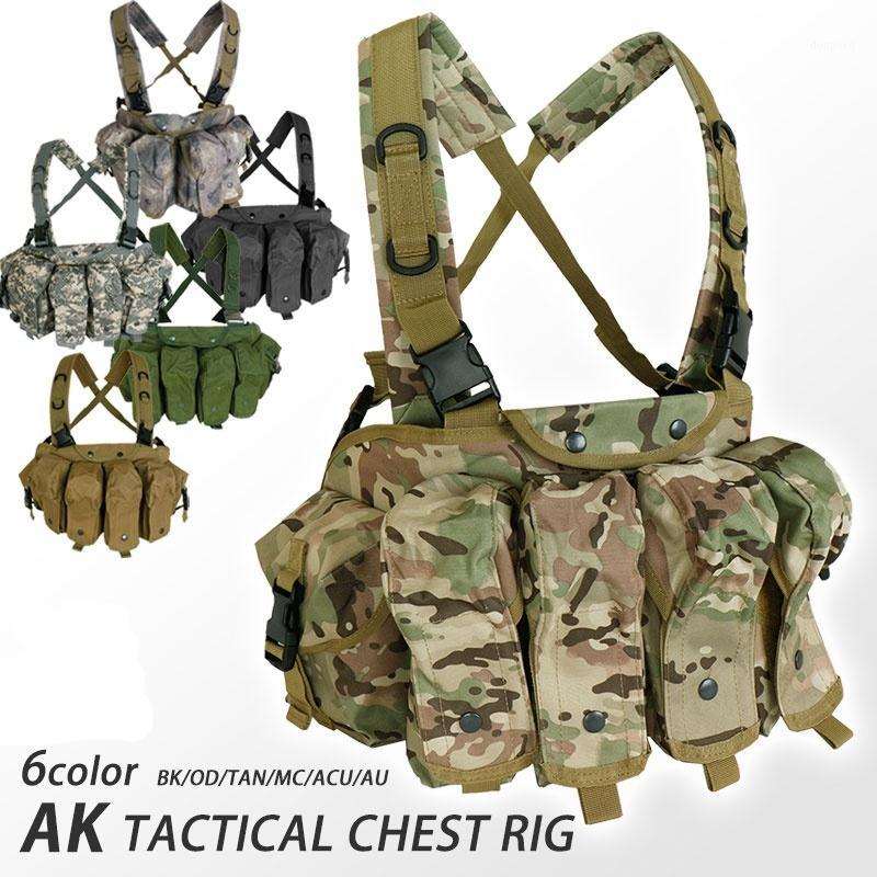 

CQC AK Chest Rig Molle Tactical Vest Army Equipment Magazine Pouch Outdoor Paintball Hunting Vest1, Black