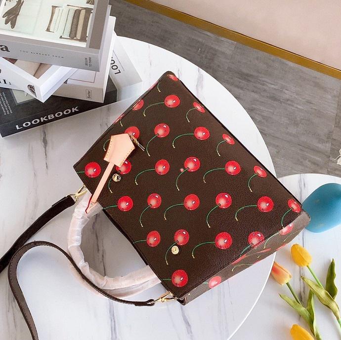 

Hot Sale Designer Handbags Purses Women Tote Shoulder Bag with Leather Cherry Pattern Handbag 33cm Designer Wallet Best hristmas Gift, Gift bag