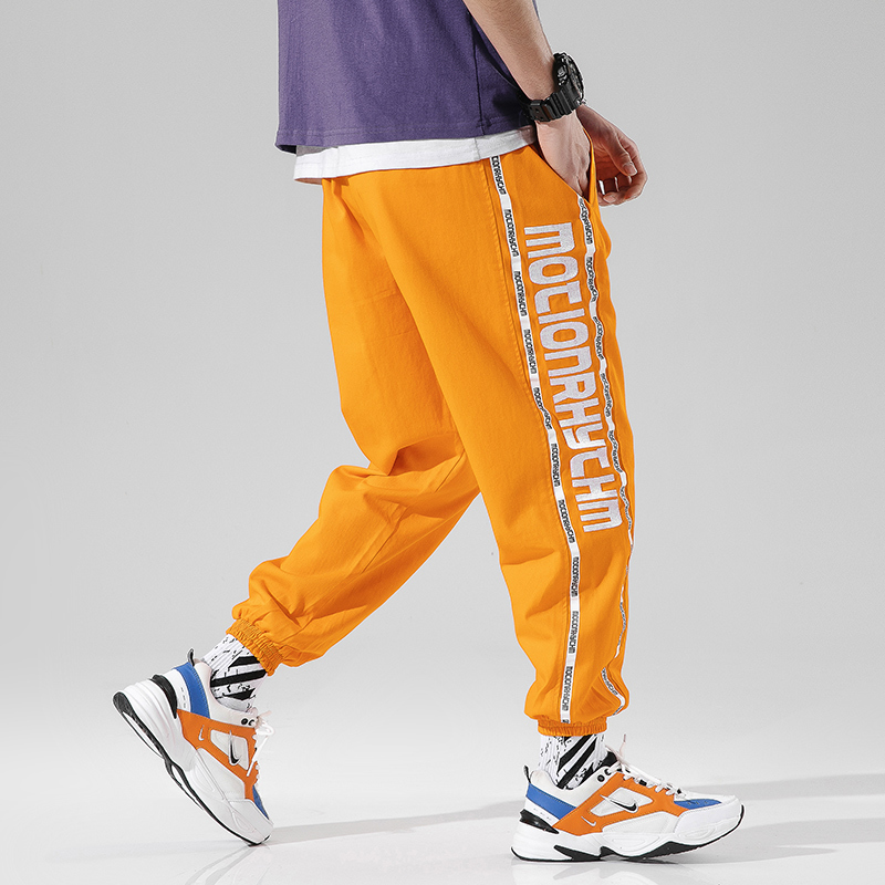 

2021 New Men's Joggers'hoodies Loose Track Harem Pants Streetwear Fashion Street Dance Young Cy8i YJ12, Orange