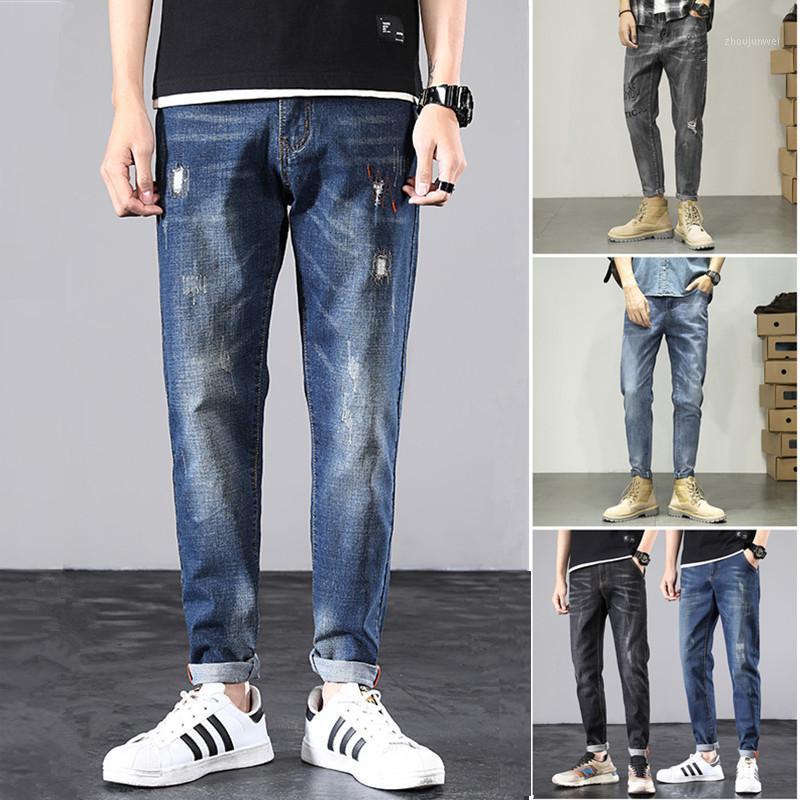 

Men's Korean Version, Slim Fit, Little Feet, All Kinds Of Holes, Spring And Summer 2022, Jiufen Brand Casual Pants Jeans, See chart