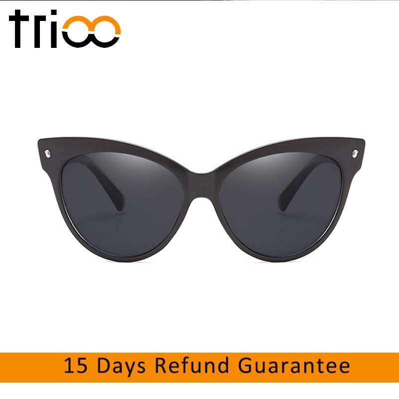 

TRIOO Black UV400 Ladies Sunglasses Oversized Cool Trending Lunette Simple Brand Design Gafas de sol mujer Eyewear