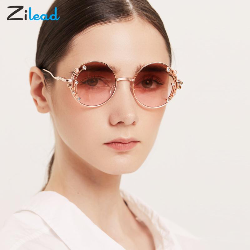 

Sunglasses Zilead Round Frame Set Auger Retro Fahsion Sun Glasses Gradient Lens Characteristic Comfortable For Women
